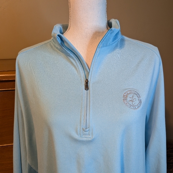 ADIDAS Golf Men’s Quarter Zip Powder Blue Pullover Size Large - Picture 2 of 10
